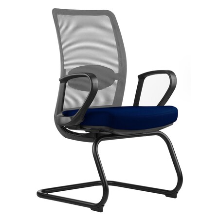 Officesource Agile Collection Gray Mesh Guest Chair with Black Base MFAG1LANSFNV